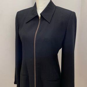 Vintage Mary McFadden Fitted Wool Blazer w zippers, sz 6